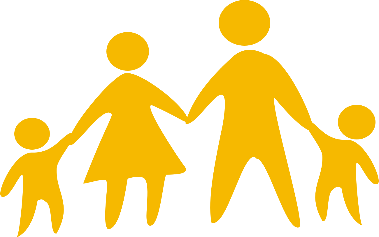 Icon of two adults and two children holding hands.